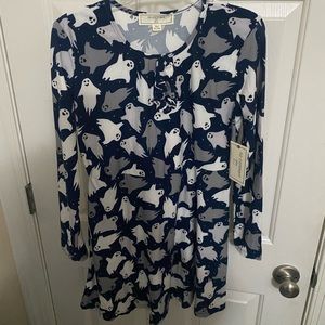 No Comment Girls Blue Ghost Dress & Hair Scrunchie Size XL 16 Fun Party Gift NWT